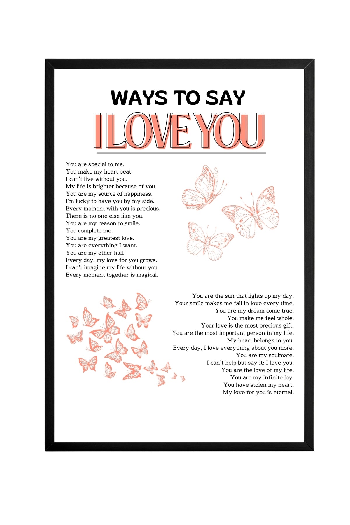 Ways to Say I Love You – Tablo Boyutlarında ve Yüksek Kaliteli Poster