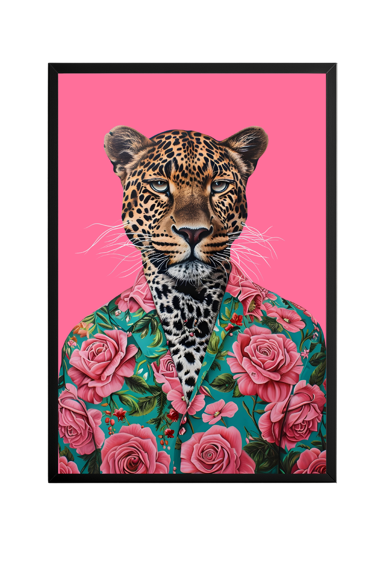 Floral Leopard Tablo Boyutlarında ve Yüksek Kaliteli Poster