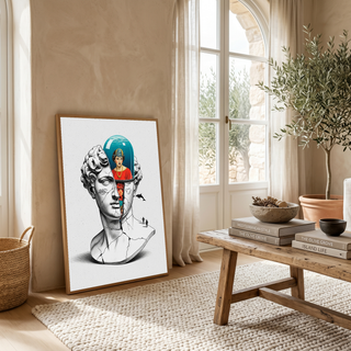 Aquarium Mind — Surreal David Bust Wall Art Print