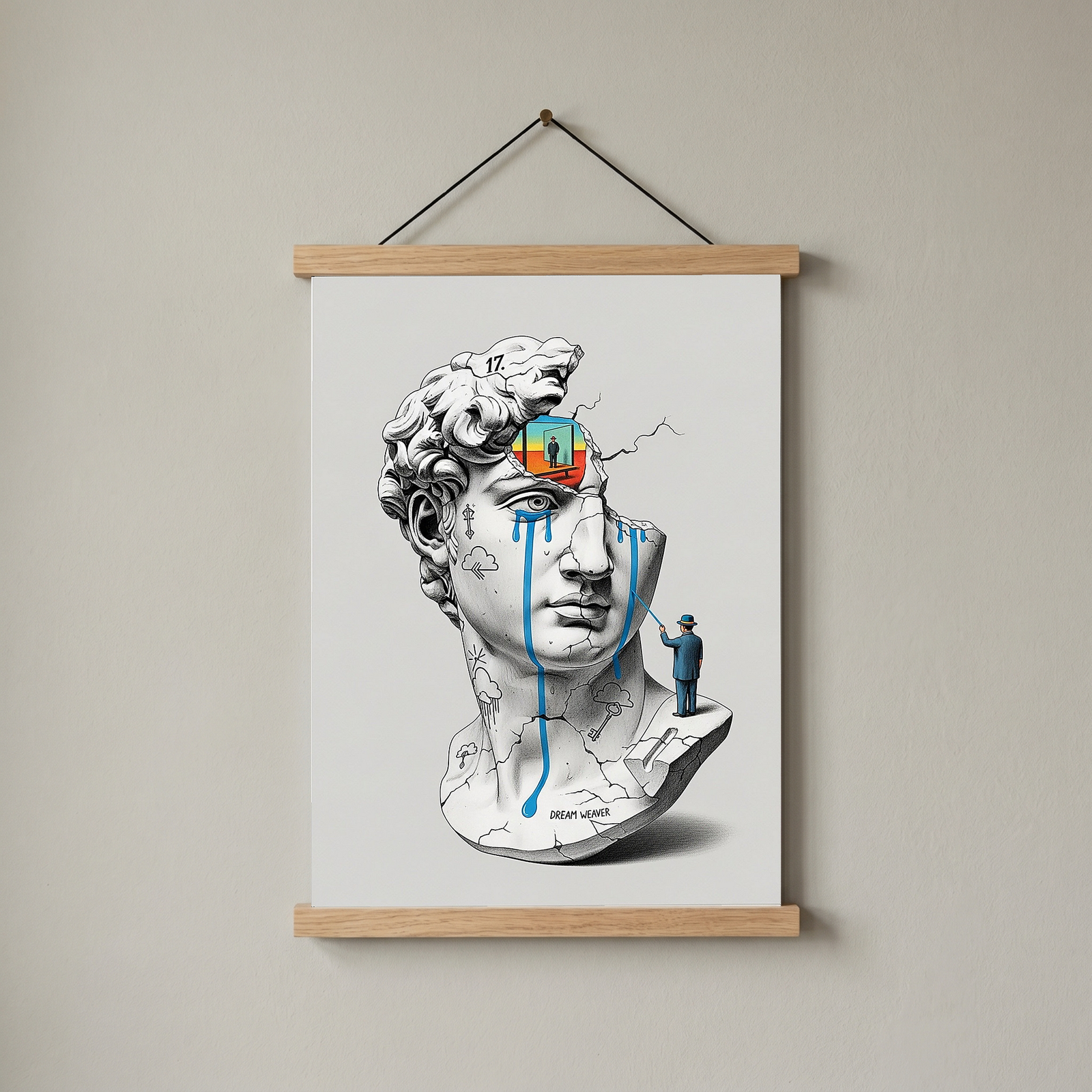 Dream Weaver V.2 — Surreal David Bust Wall Art Print