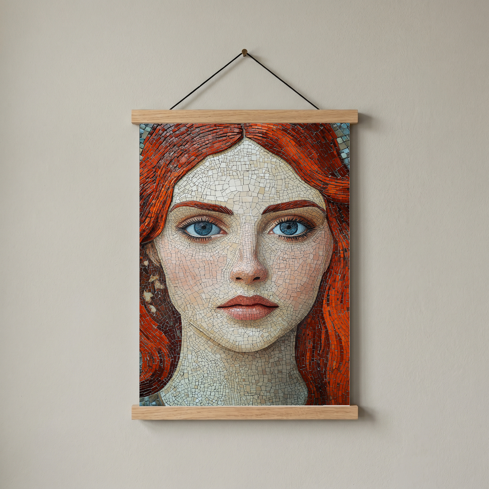 Stone and Stare Wall Art Print — Mosaic Portrait Poster