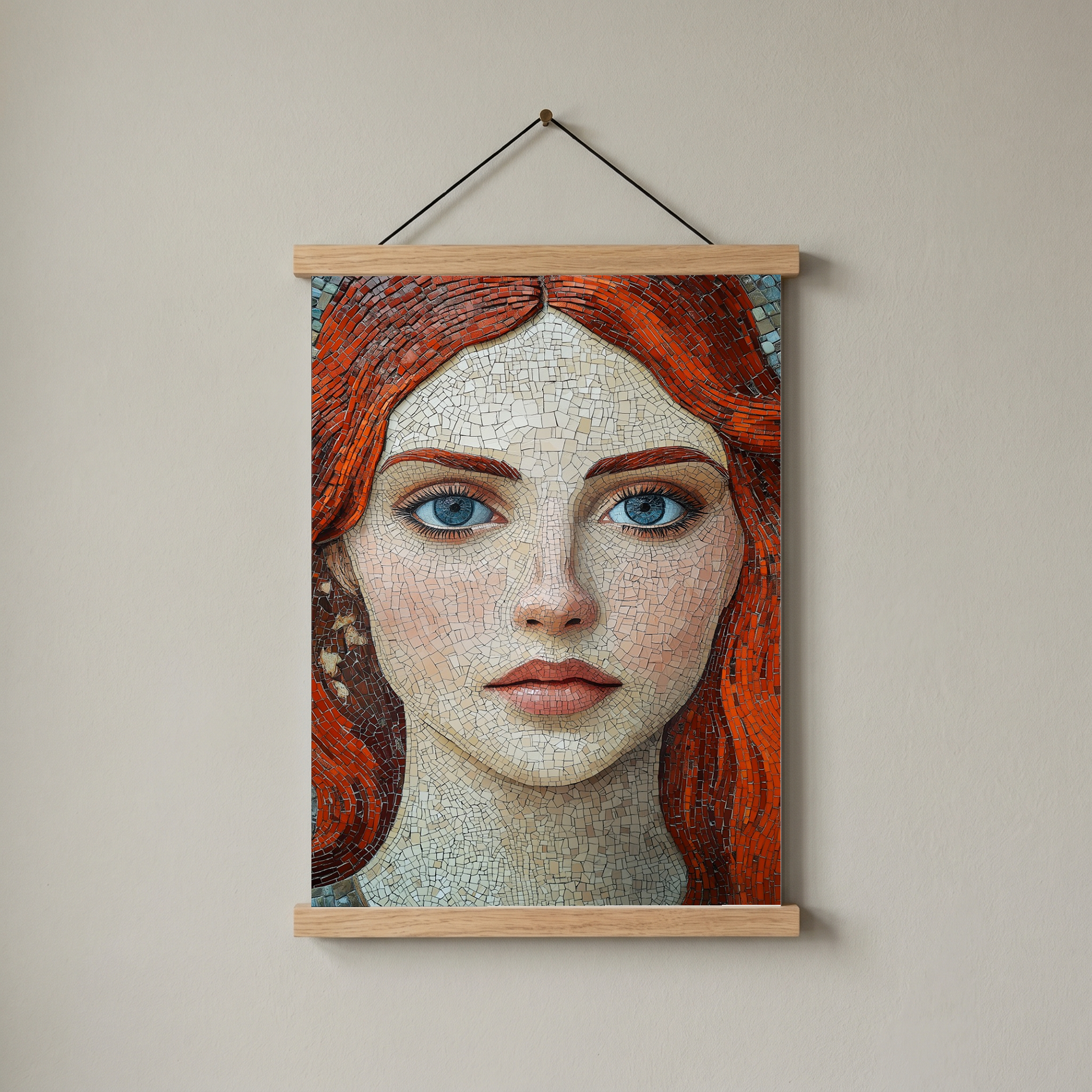 Stone and Stare Wall Art Print — Mosaic Portrait Poster