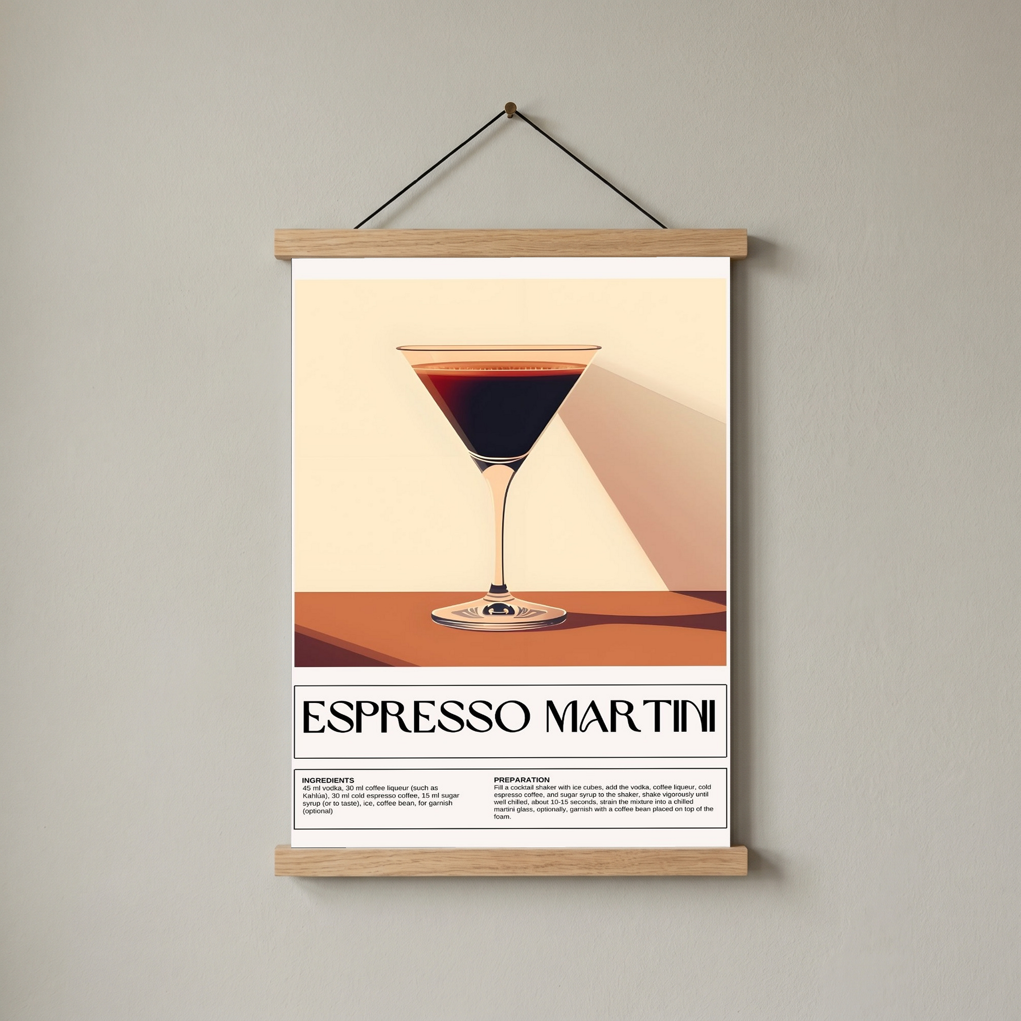 Espresso Martini Wall Art Print — Coffee Cocktail Poster