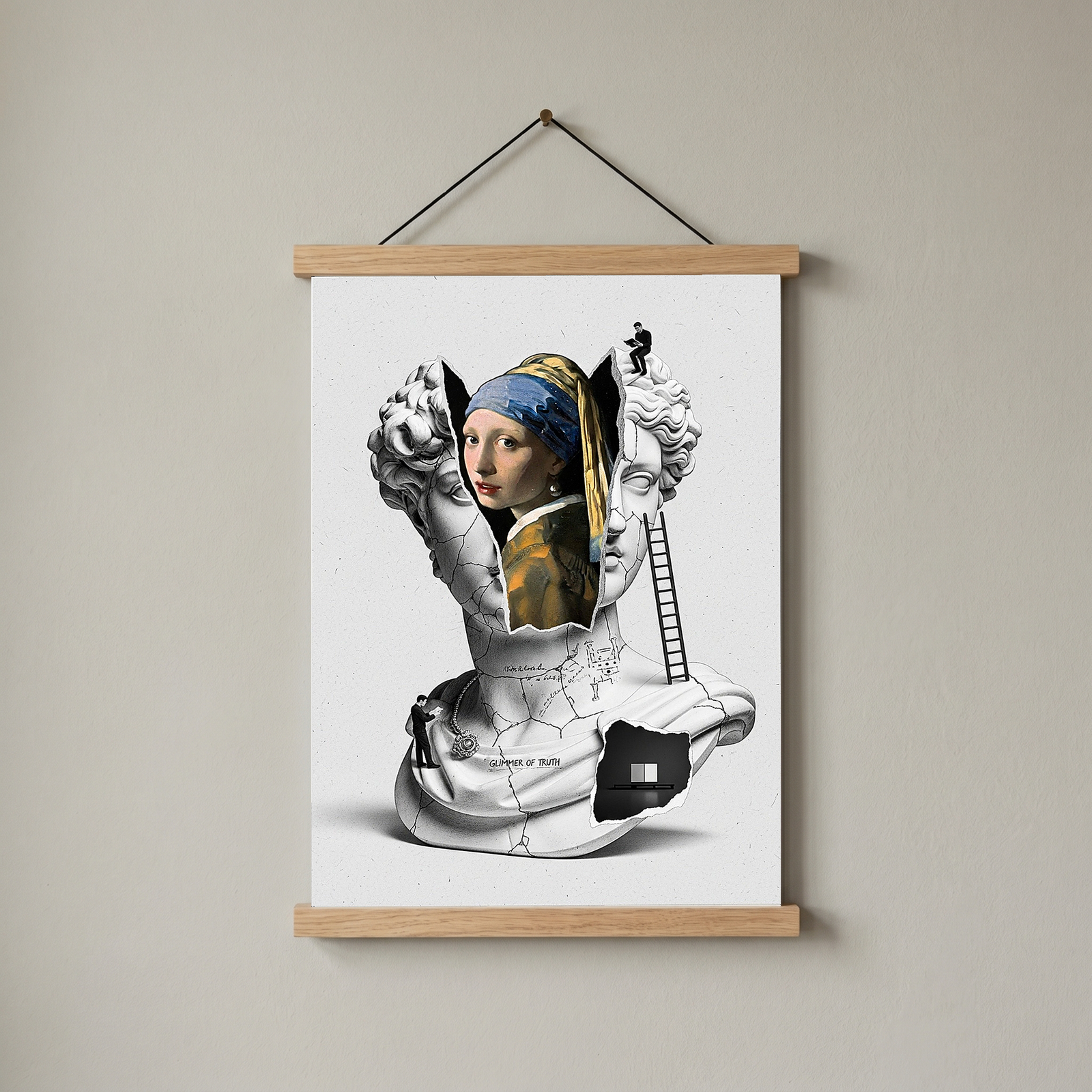 Glimmer of Truth — Vermeer's Girl with a Pearl Earring Wall Art Print