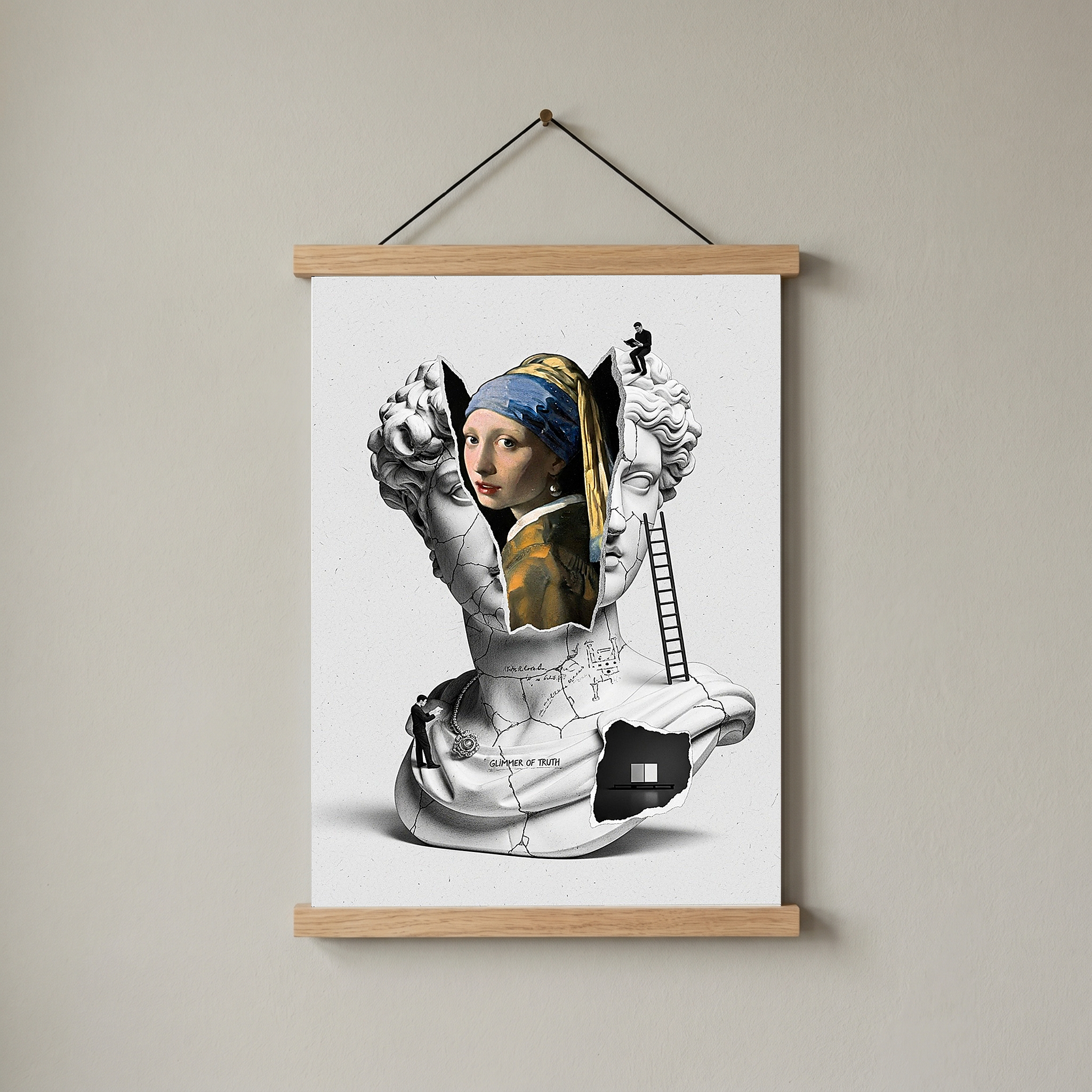 Glimmer of Truth — Vermeer's Girl with a Pearl Earring Wall Art Print