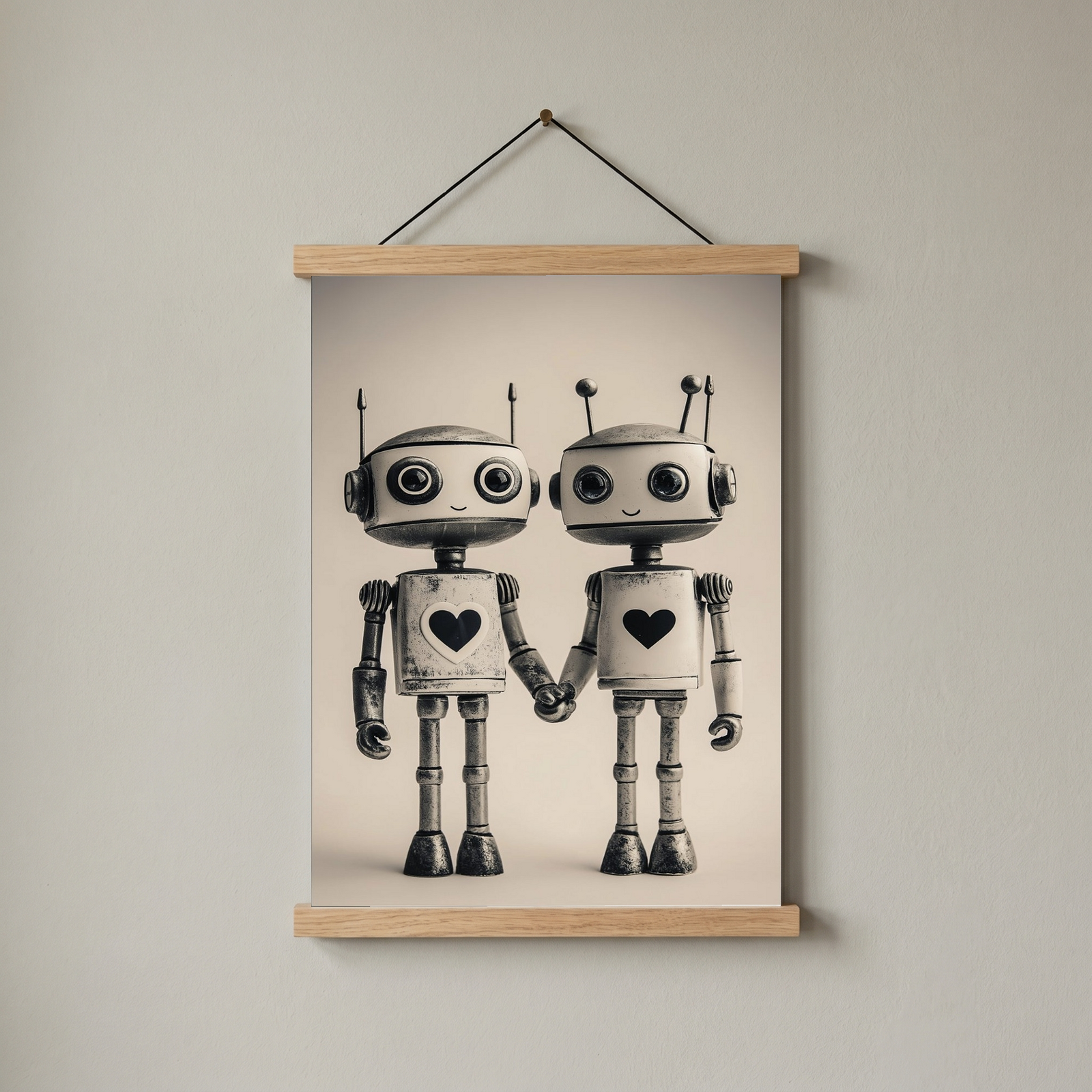 Mechanical Hearts Wall Art Print — Industrial Robot Love Poster