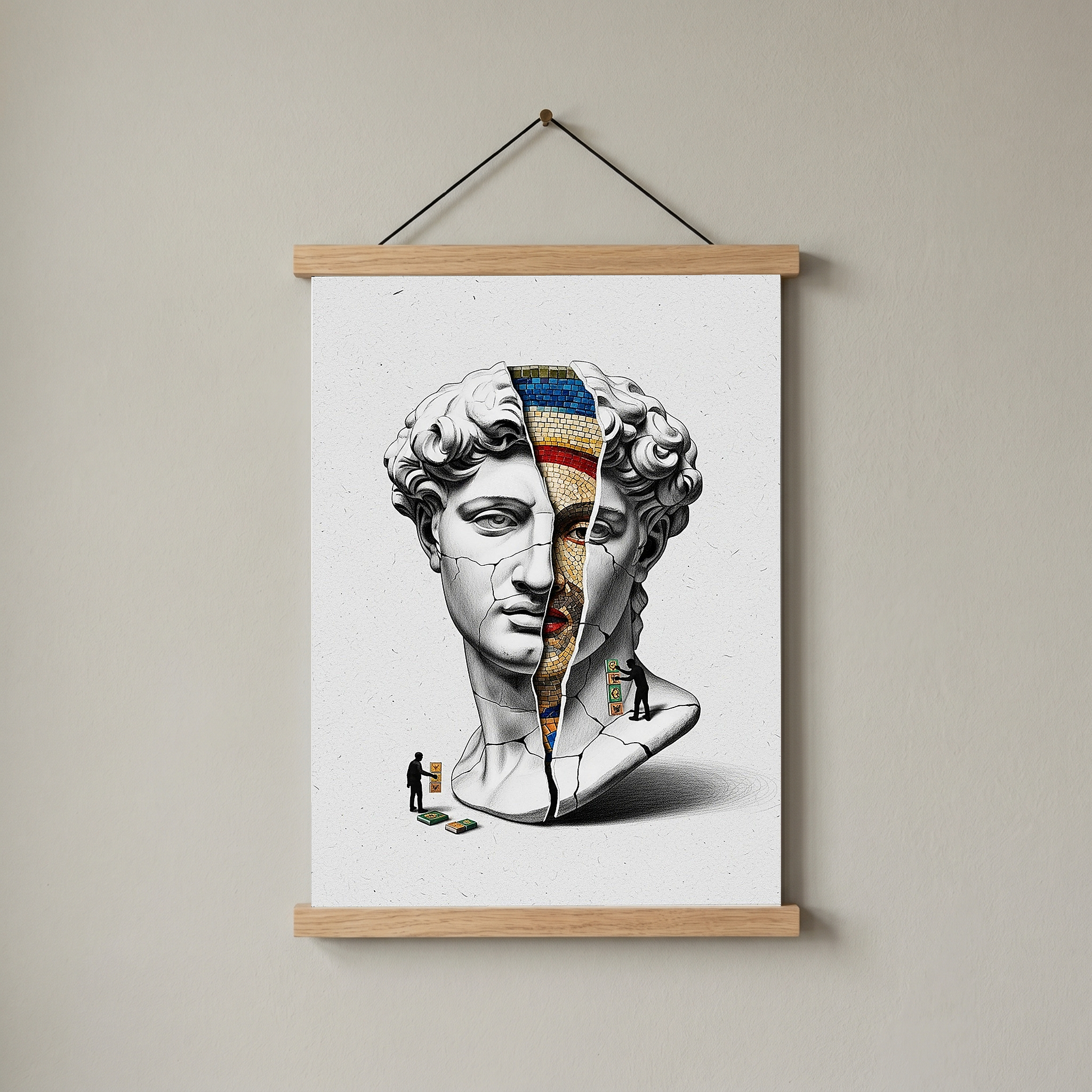 Mosaic — Surreal David Bust Wall Art Print