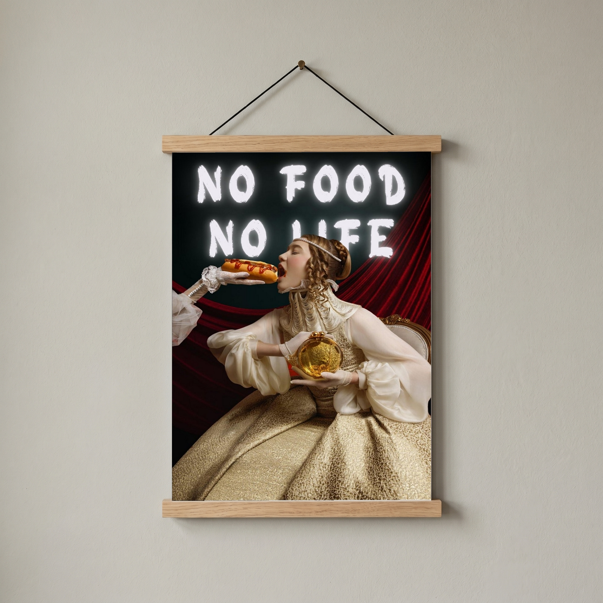 No Food No Life Wall Art Print — Funny Food Lover Quote Poster