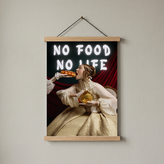 No Food No Life Wall Art Print — Funny Food Lover Quote Poster