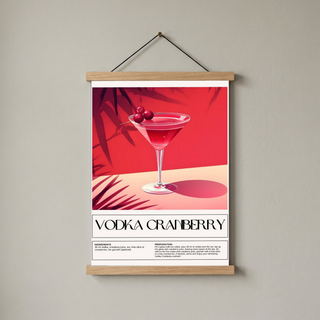 Vodka Cranberry Wall Art Print — Classic Pink Cocktail Poster