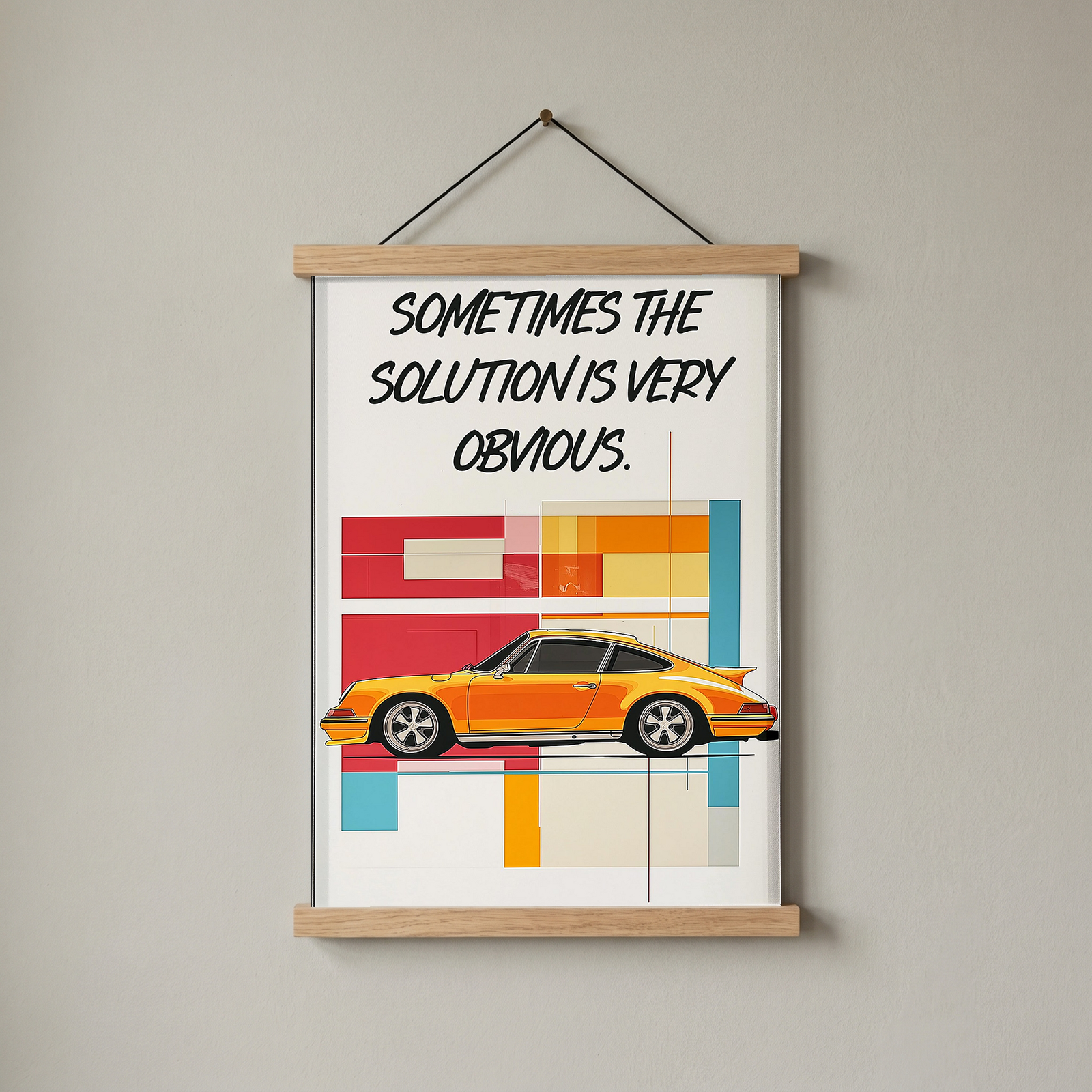 The Solution Porsche Wall Art Print — Iconic Car Silhouette Poster