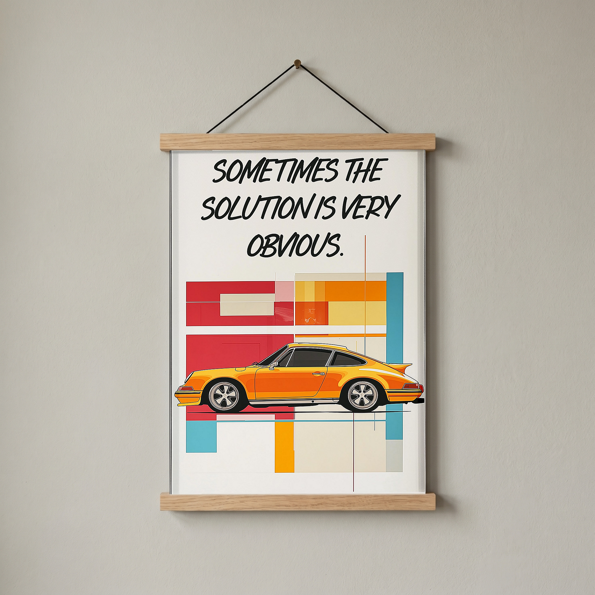The Solution Porsche Wall Art Print — Iconic Car Silhouette Poster