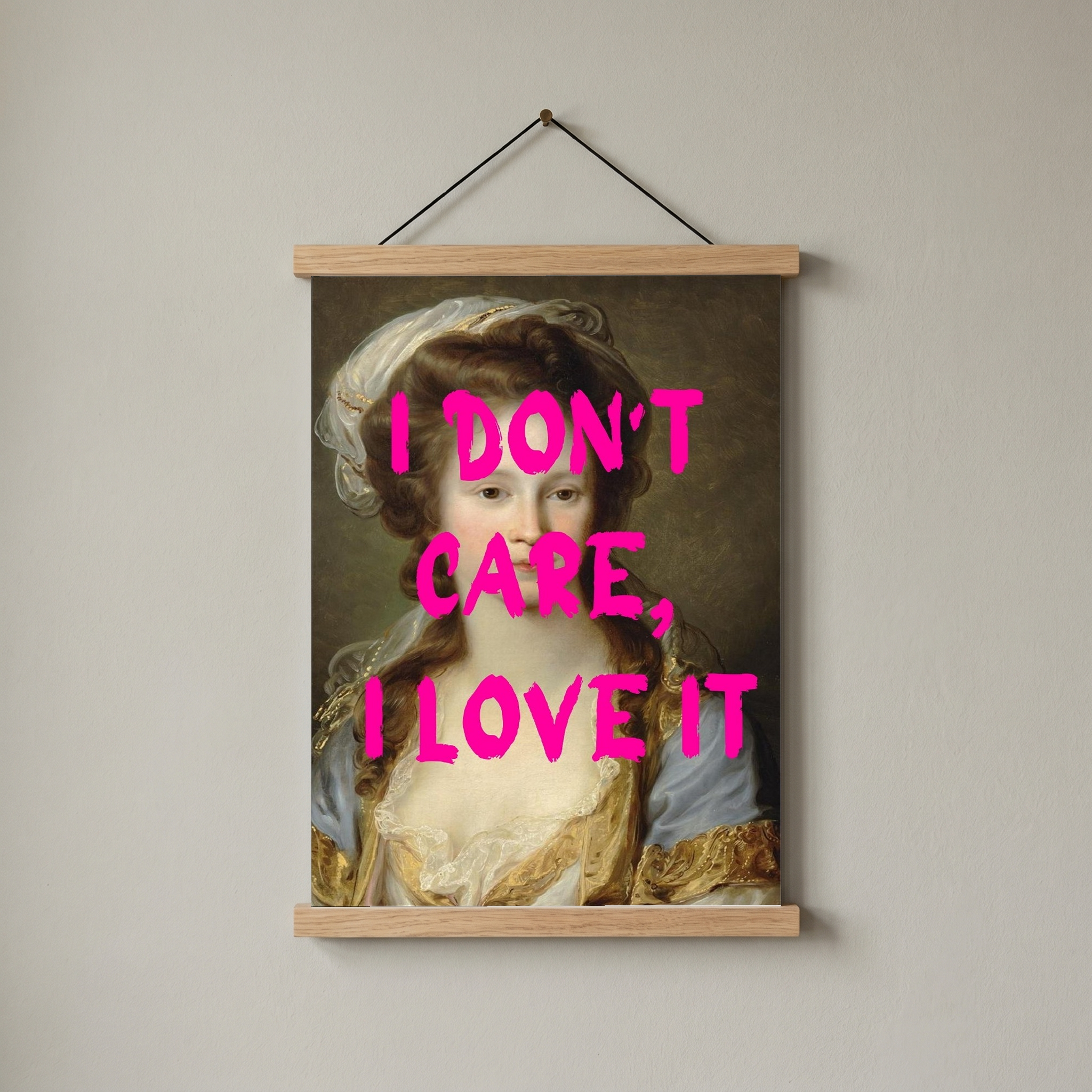 I Don't Care Wall Art Print — Cool Sarcastic Quote Poster