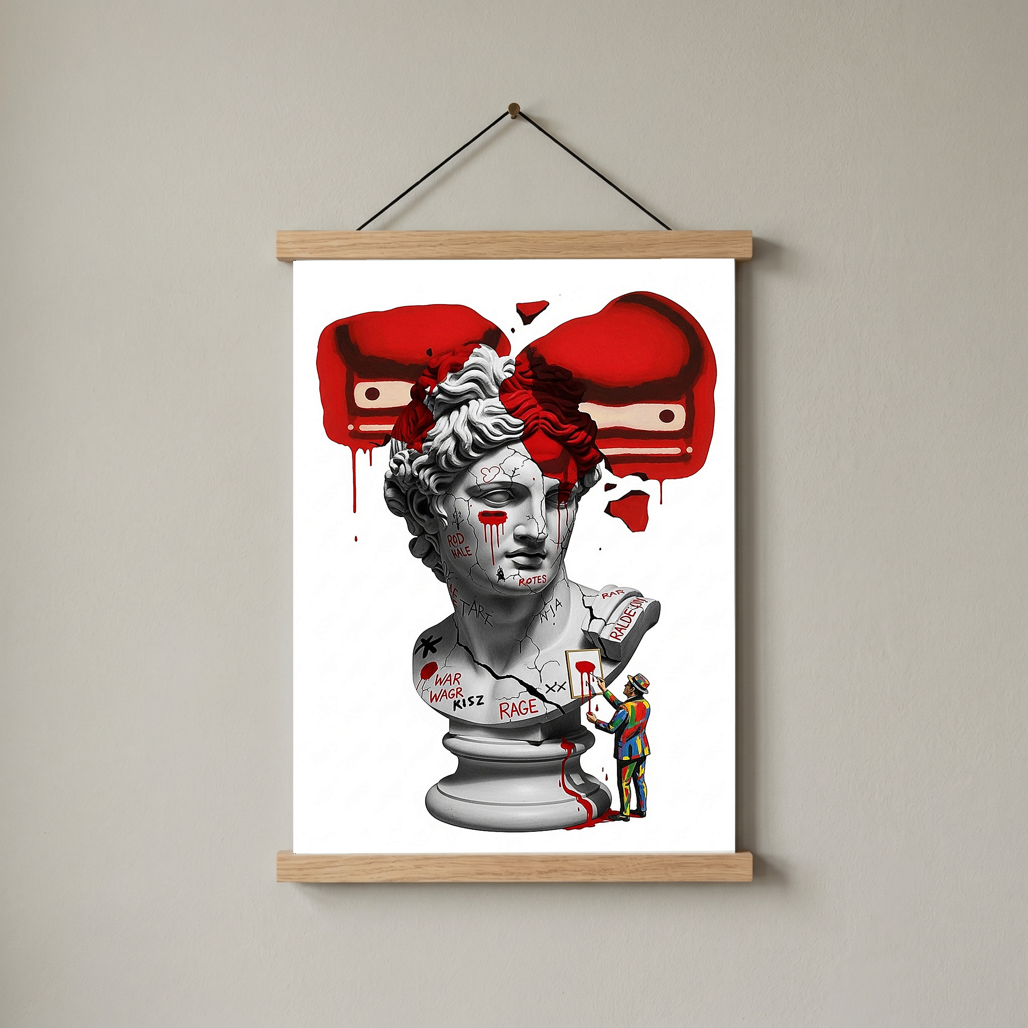 Rage Boxer — Surreal Apollo Bust Wall Art Print