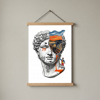 The Scream David — Surreal Renaissance Bust Wall Art Print
