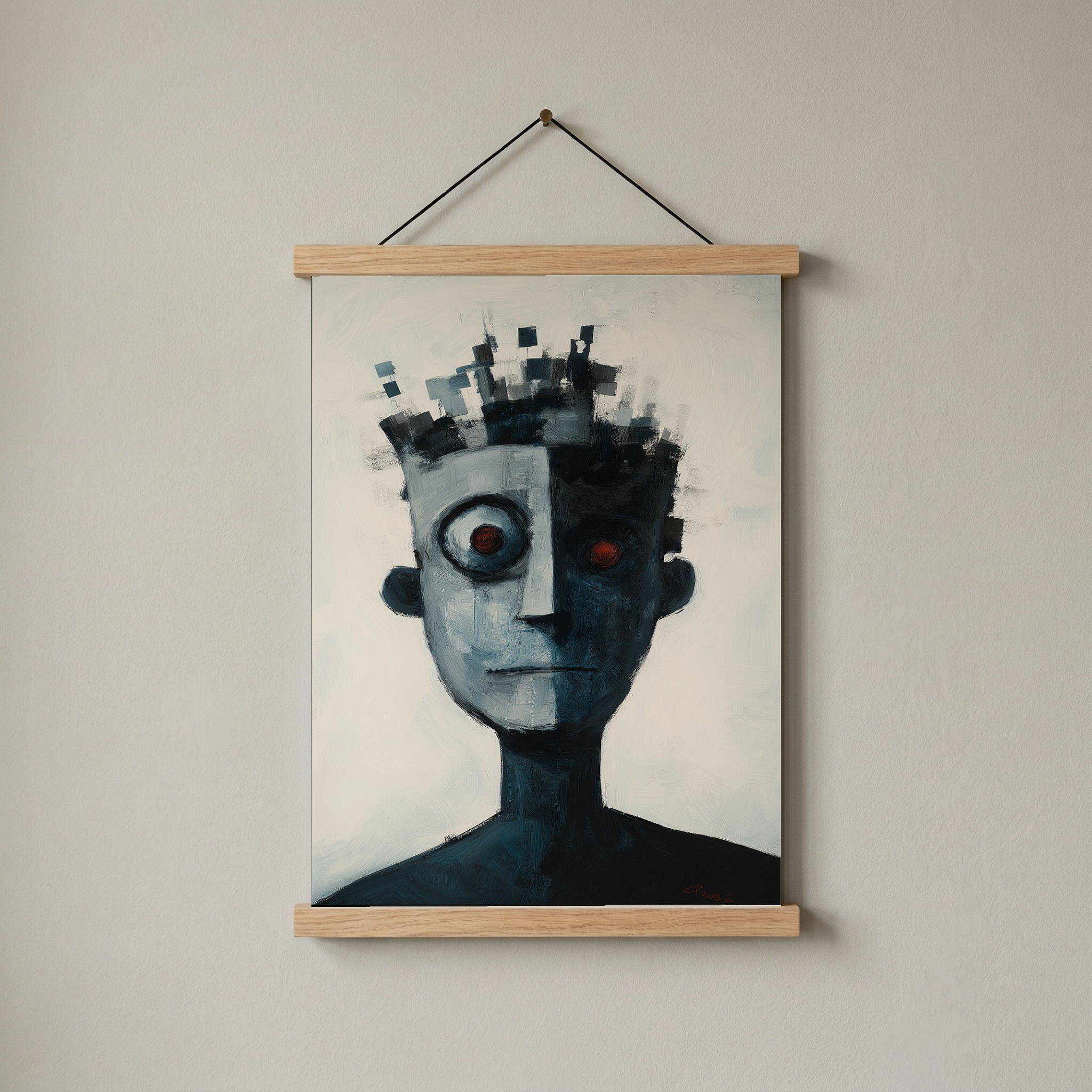 Lost Algorithm Wall Art Print — Digital Age Surreal Portrait Poster