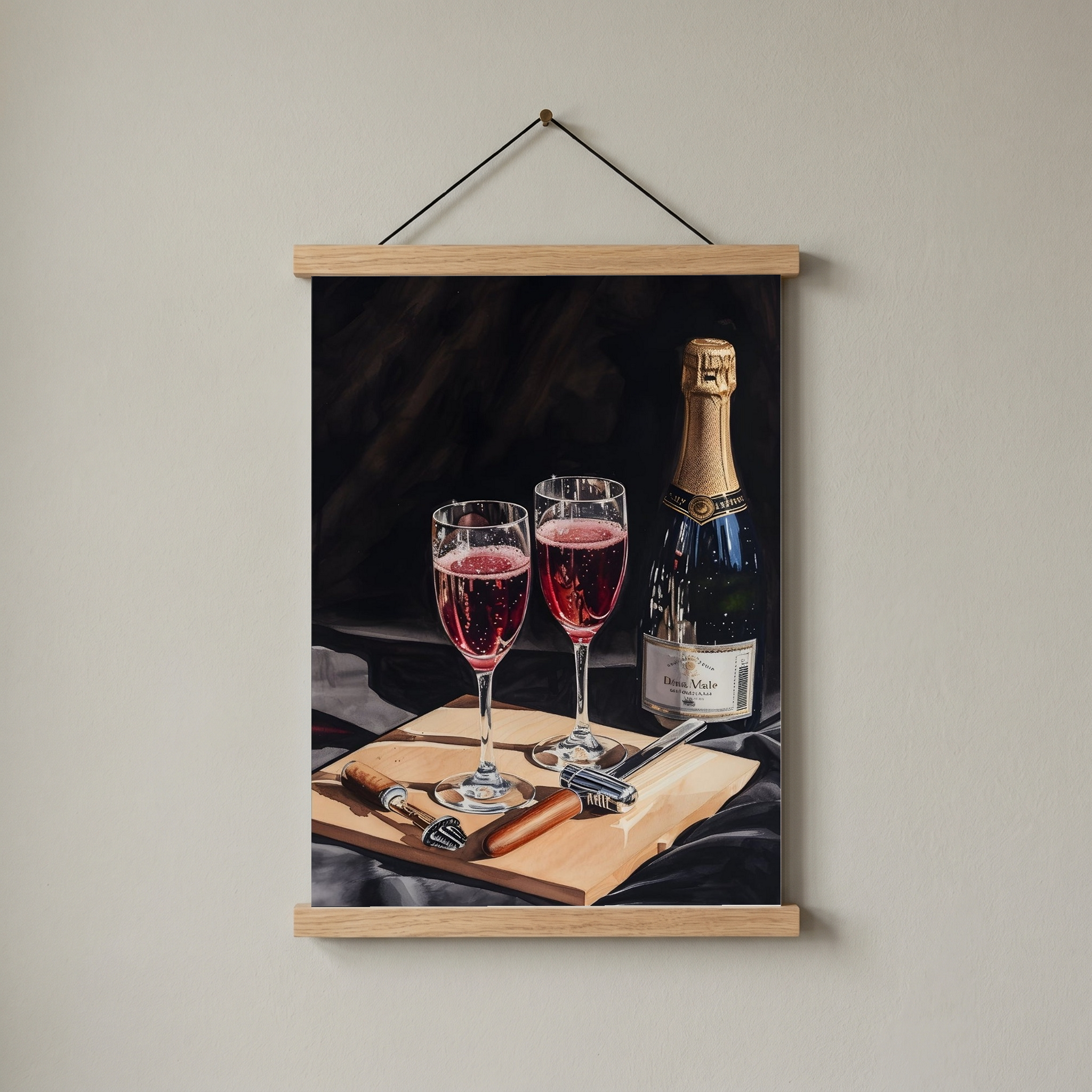Sparkling Elegance Wall Art Print — Champagne Glamour Quote Poster