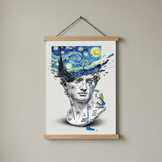 We're All Mad Here Van Gogh — Surreal Self-Portrait Wall Art Print
