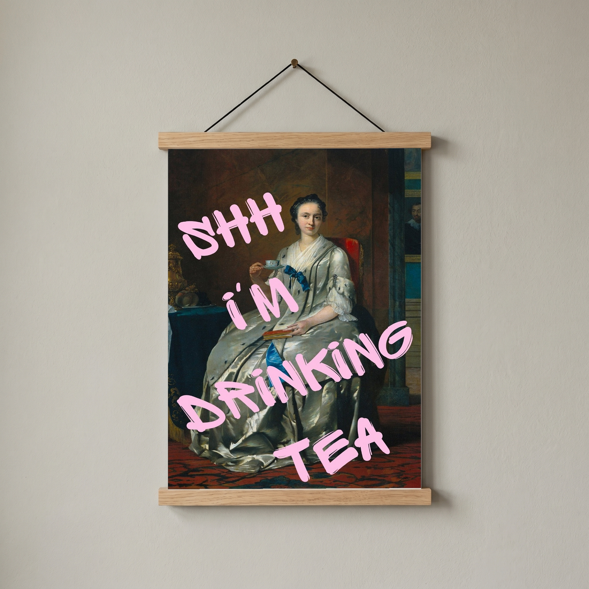 Ssh I'm Drinking Tea Wall Art Print — Cozy Tea Lover Quote Poster