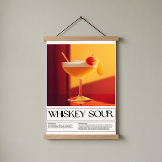 Whiskey Sour Wall Art Print — Classic Bourbon Cocktail Poster