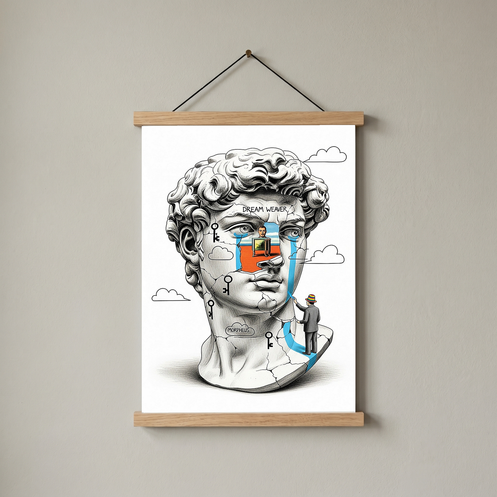 Dream Weaver Morpheus — Surreal David Bust Wall Art Print