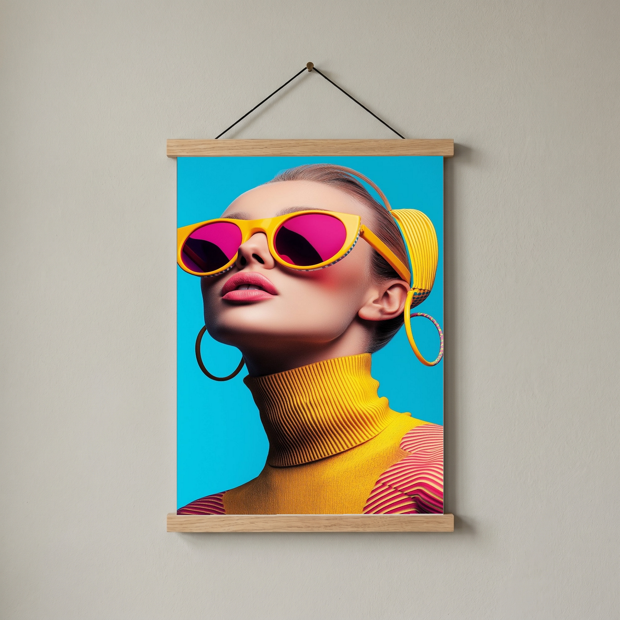 Futuristic Diva Wall Art Print — Bold Pop Portrait Poster
