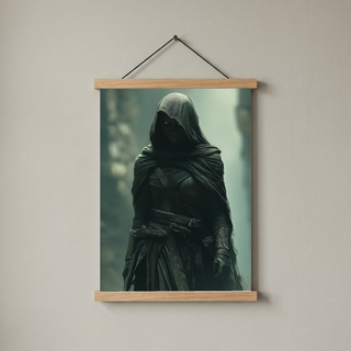 Dark Veil Wall Art Print — Gothic Veiled Portrait Poster