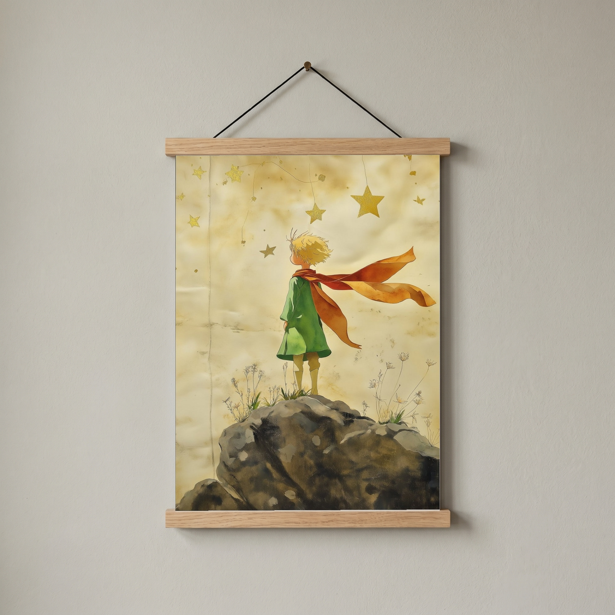 Innocence in Stars Wall Art Print — Dreamy Celestial Romance Poster