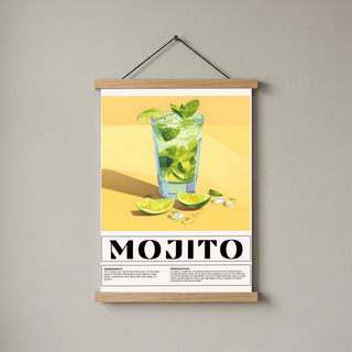 The Mojito Wall Art Print — Classic Cuban Rum Cocktail Poster