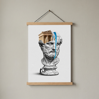 Logos Parthenon — Surreal Philosopher Bust Wall Art Print