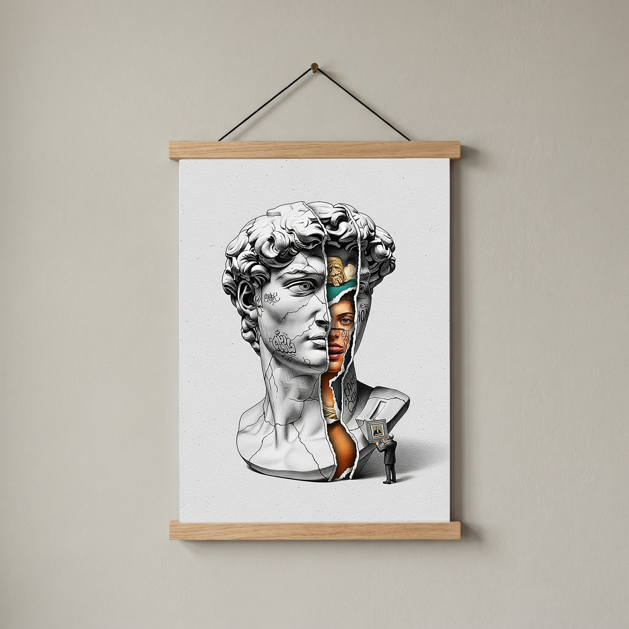 Layers — Surreal David Bust Wall Art Print