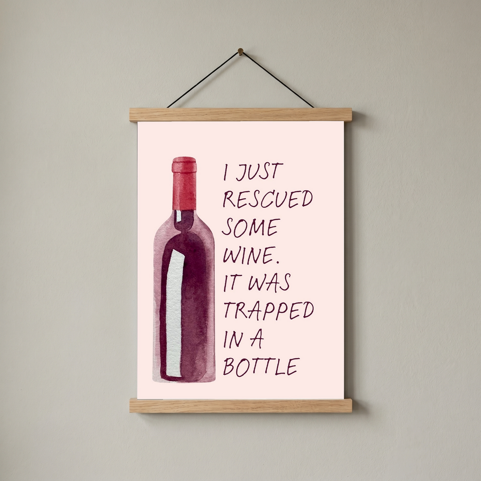 Wine Rescuer's Creed Wall Art Print — Funny Wine Lover Quote Poster
