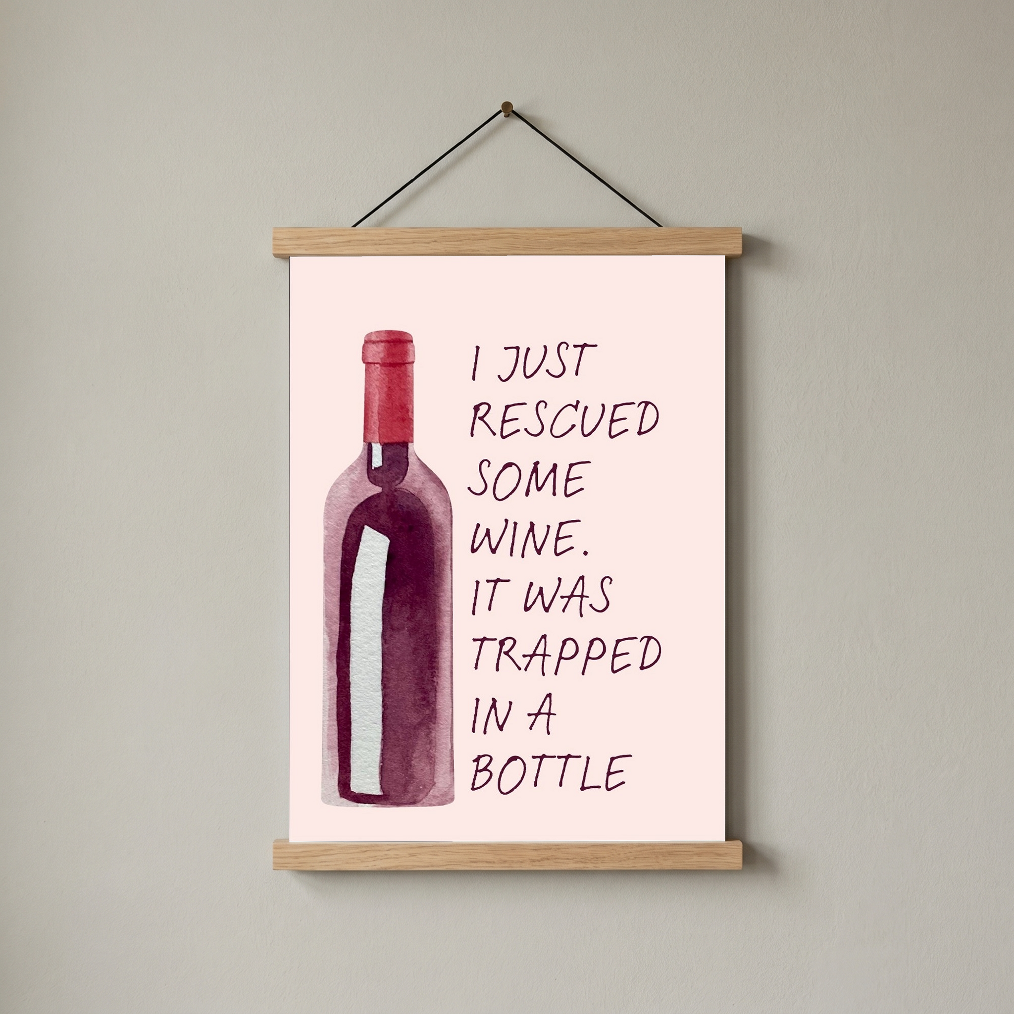 Wine Rescuer's Creed Wall Art Print — Funny Wine Lover Quote Poster