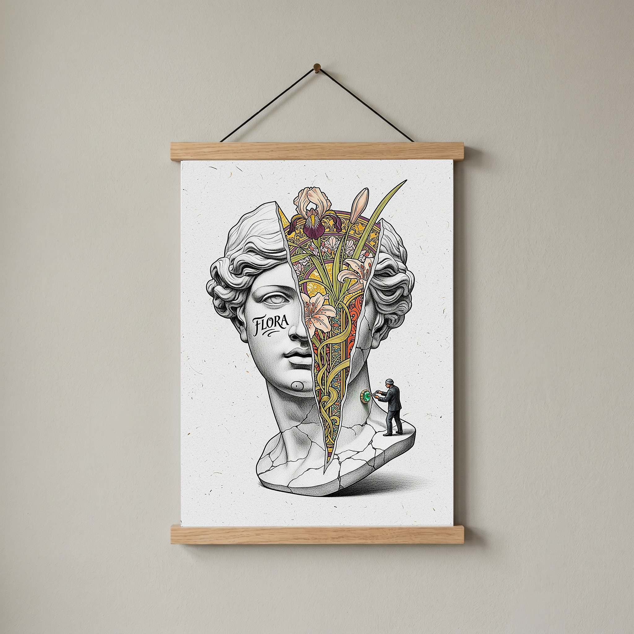 Flora Art Nouveau — Venus Bust Wall Art Print