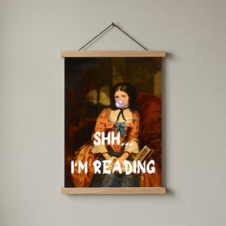 She is Reading Wall Art Print — Book Lover Feminine Quote Poster