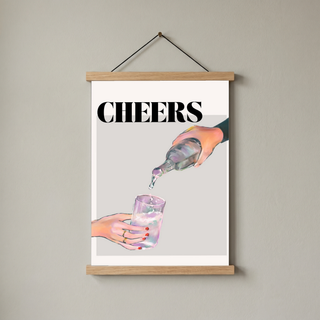 Cheers Wall Art Print — Toast & Celebration Poster