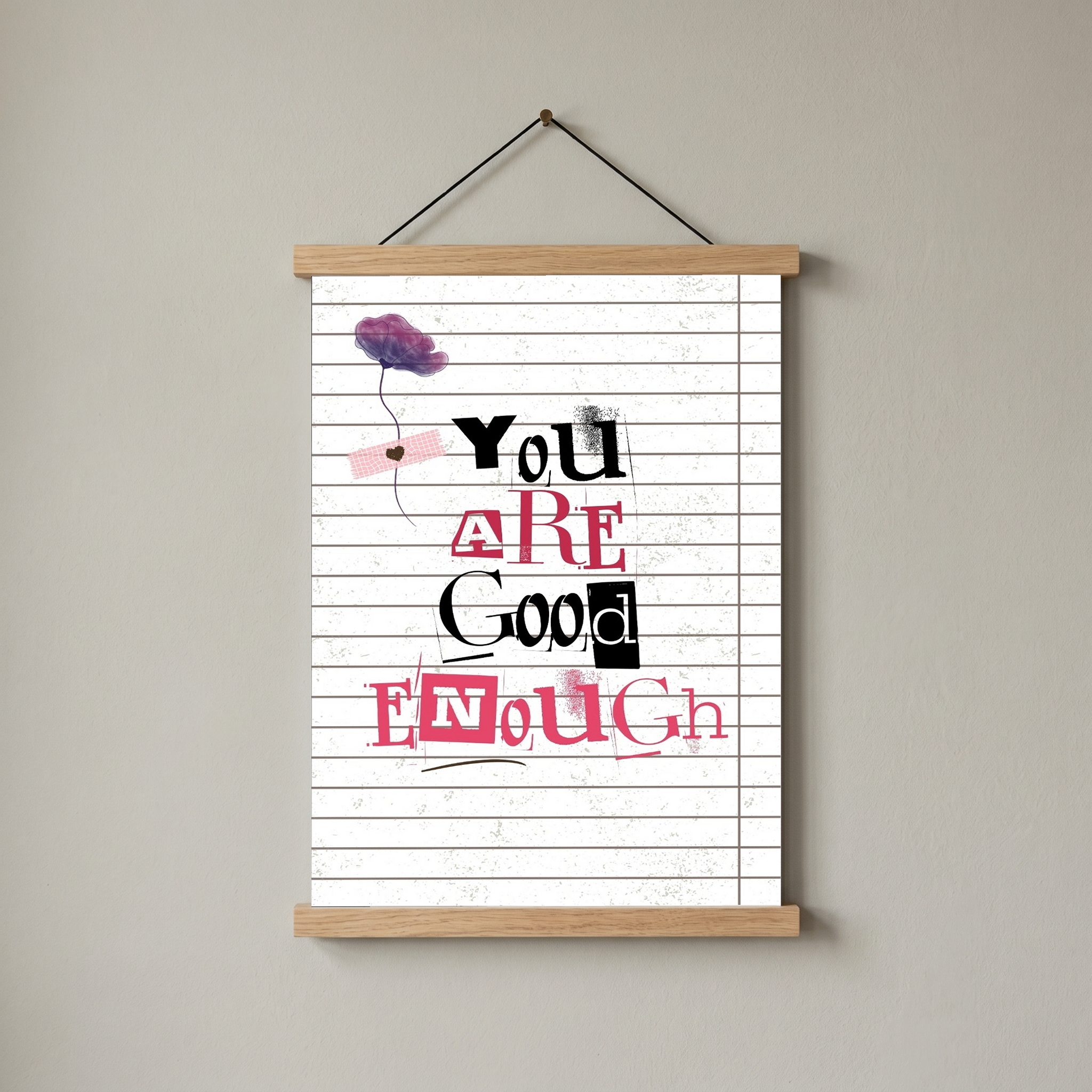 You Are Good Enough Wall Art Print — Affirmation Self-Love Quote Poster
