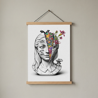 We're All Mad Here Alice — Surreal Wonderland Wall Art Print