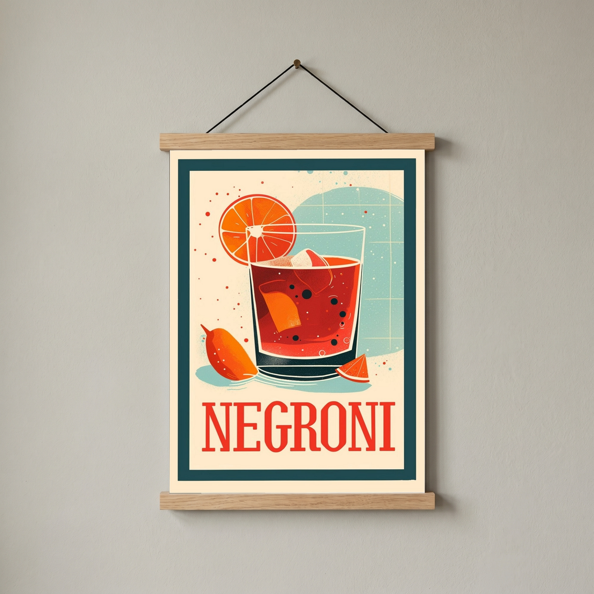 The Negroni Wall Art Print — Italian Bitter Classic Cocktail Poster