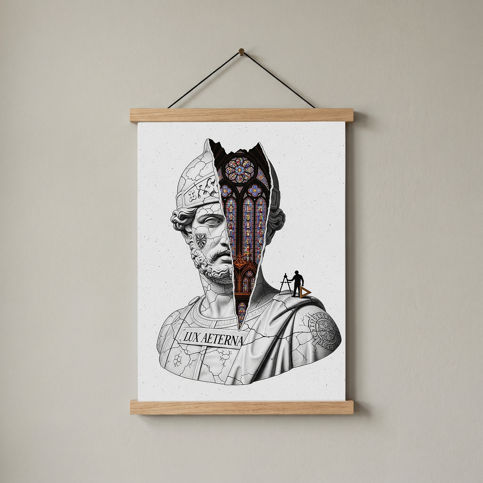 Lux Aeterna — Surreal Roman Bust Wall Art Print