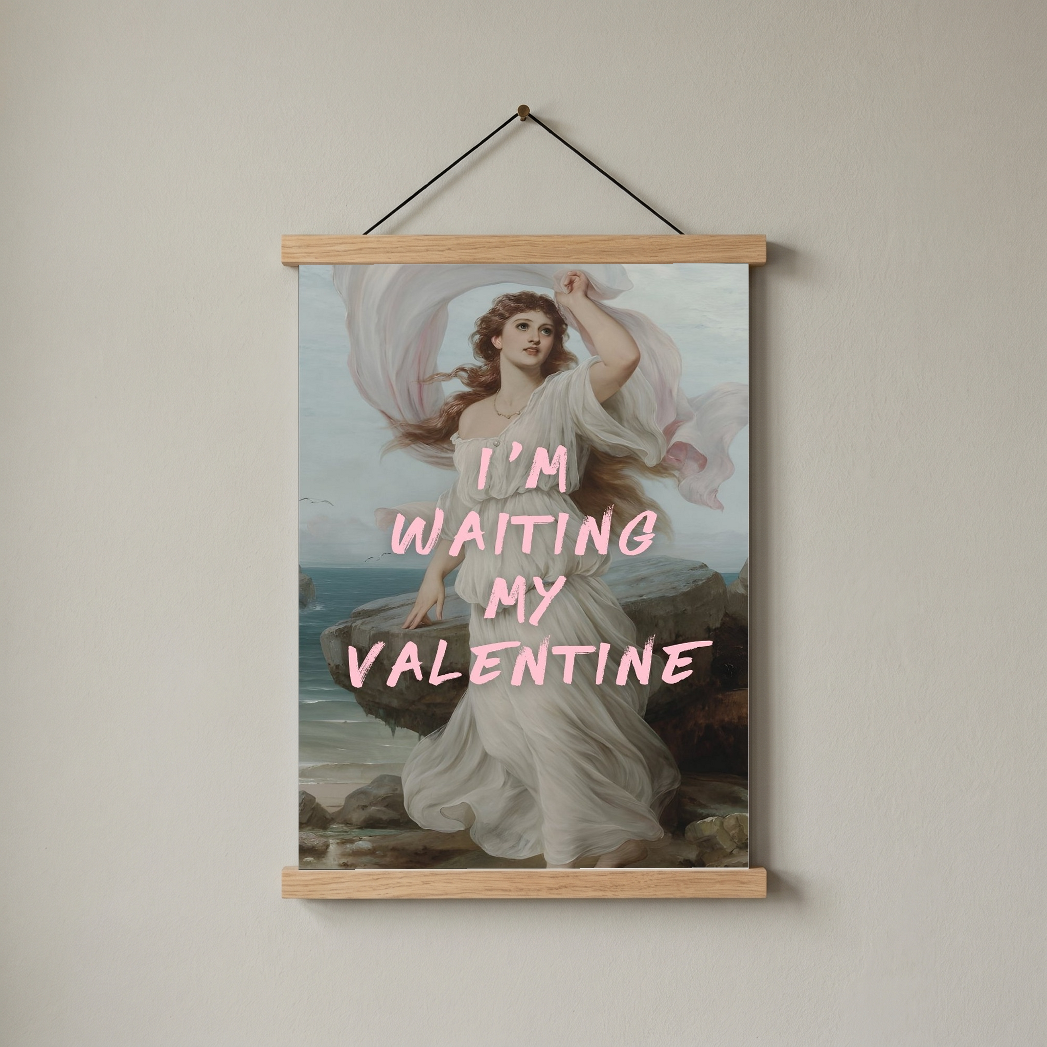 I'm Waiting My Valentine Wall Art Print — Romantic Love Quote Poster