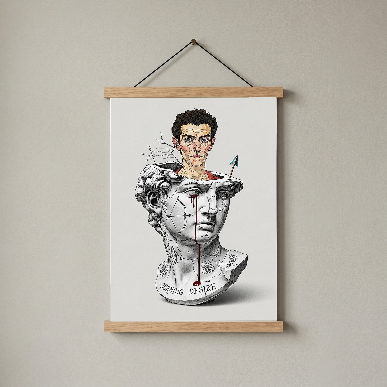 Burning Desire — Egon Schiele Inspired Wall Art Print