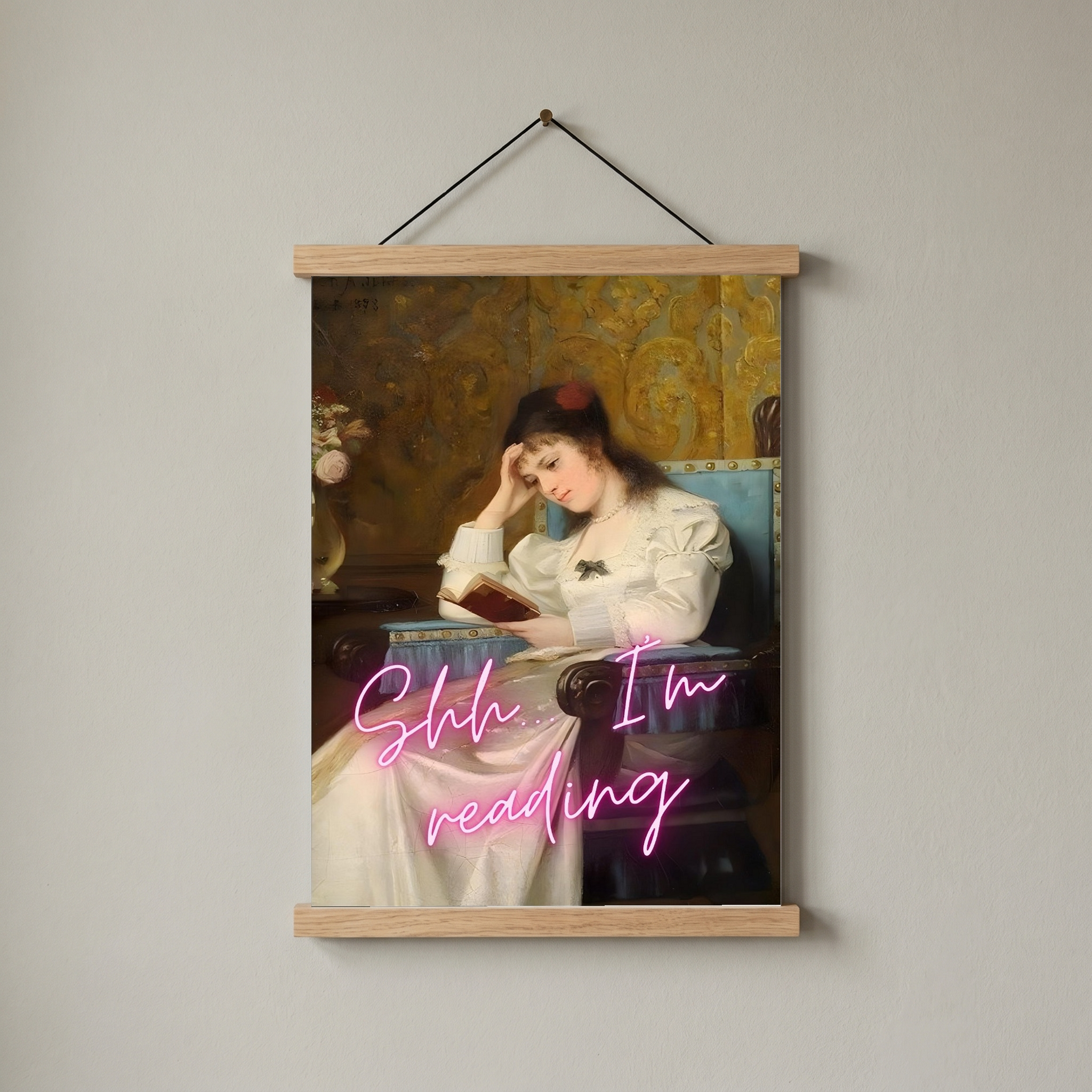 Ssh I'm Reading Wall Art Print — Book Lover Quiet Quote Poster
