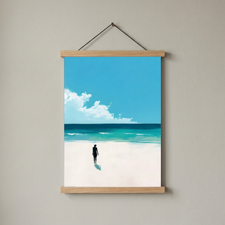 Waves Alone Wall Art Print — Peaceful Ocean Solitude Poster