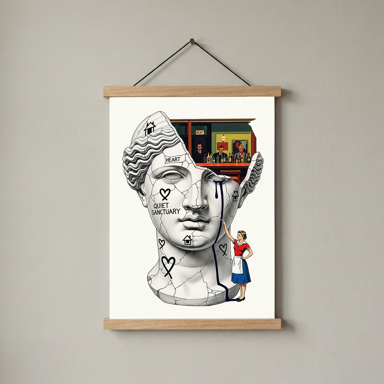 Quiet Sanctuary — Edward Hopper Nighthawks Wall Art Print