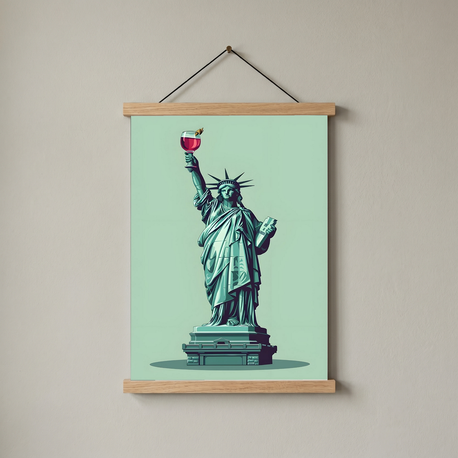 Liberty in Every Pour Wall Art Print — Wine Lover Quote Poster