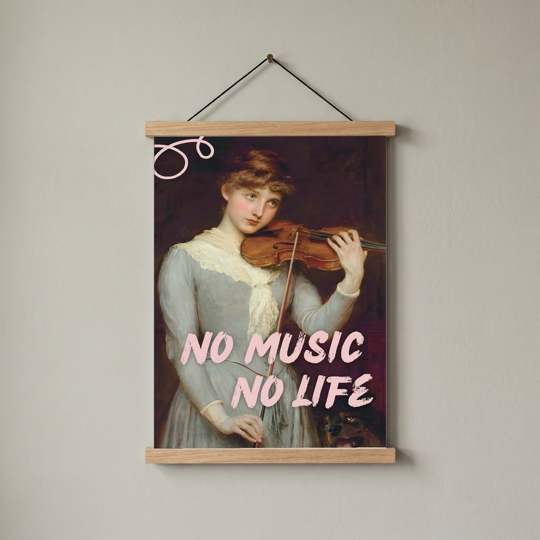 No Music No Life Wall Art Print — Music Lover Quote Poster