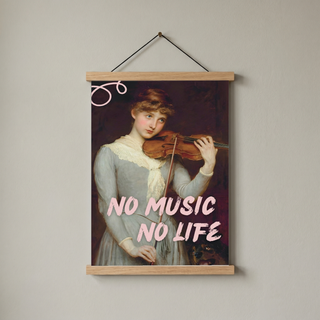 No Music No Life Wall Art Print — Music Lover Quote Poster