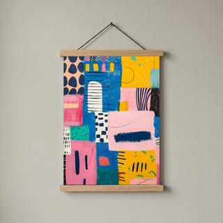 Vibrant Collage Wall Art Print — Bold Mixed Media Poster