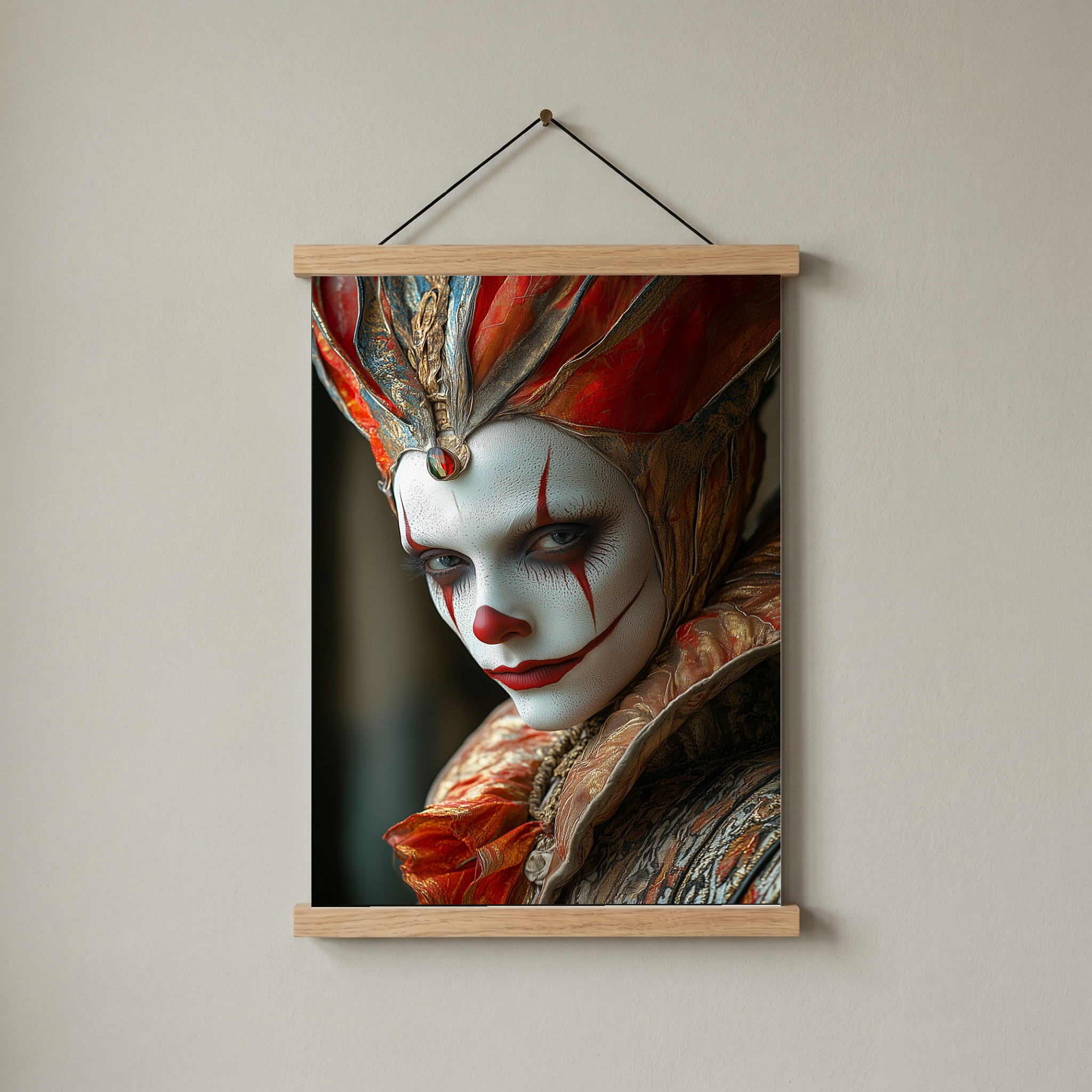 Crown of Illusions Wall Art Print — Mystical Surreal Portrait Poster
